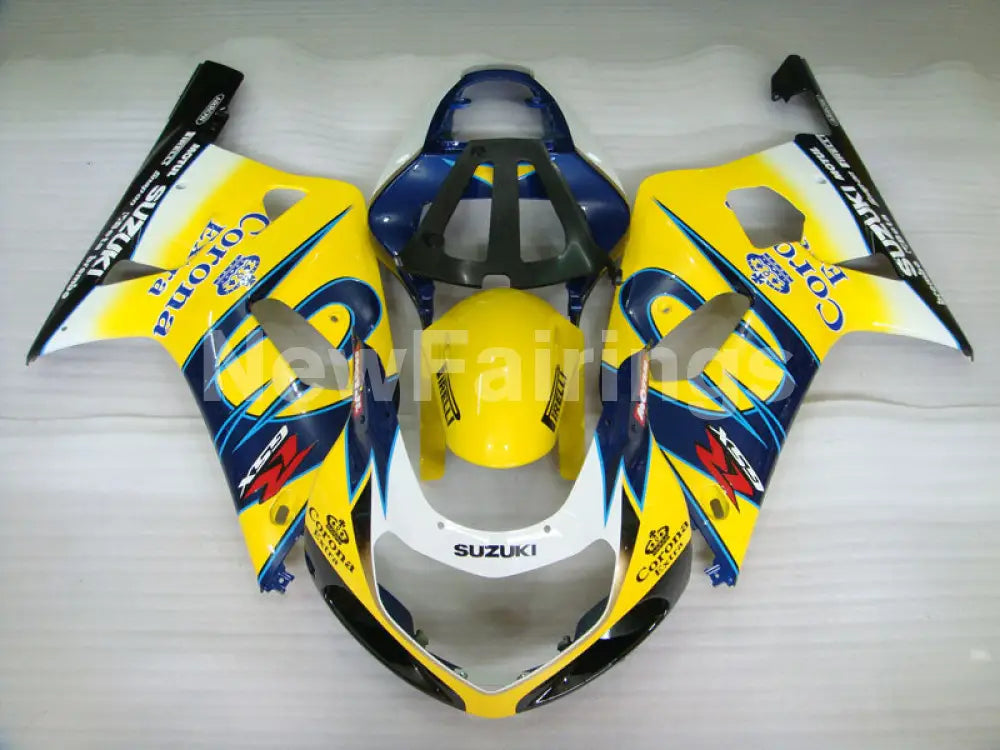 Yellow and Blue Corona - GSX-R600 01-03 Fairing Kit -