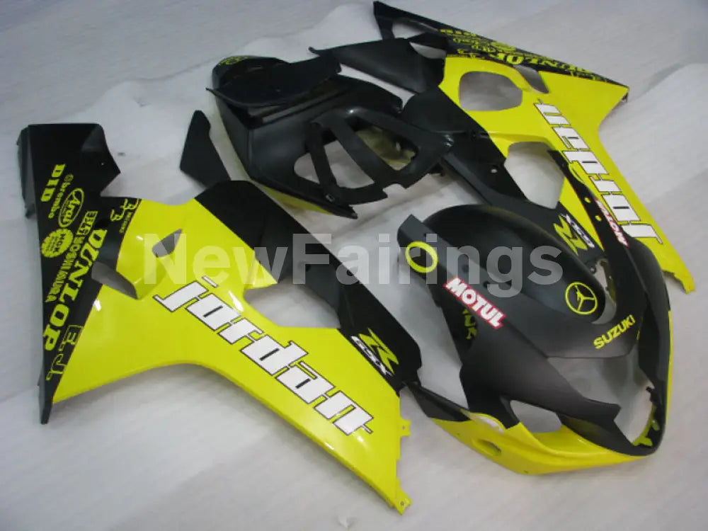 Yellow and Matte Black Jordan - GSX-R750 04-05 Fairing Kit