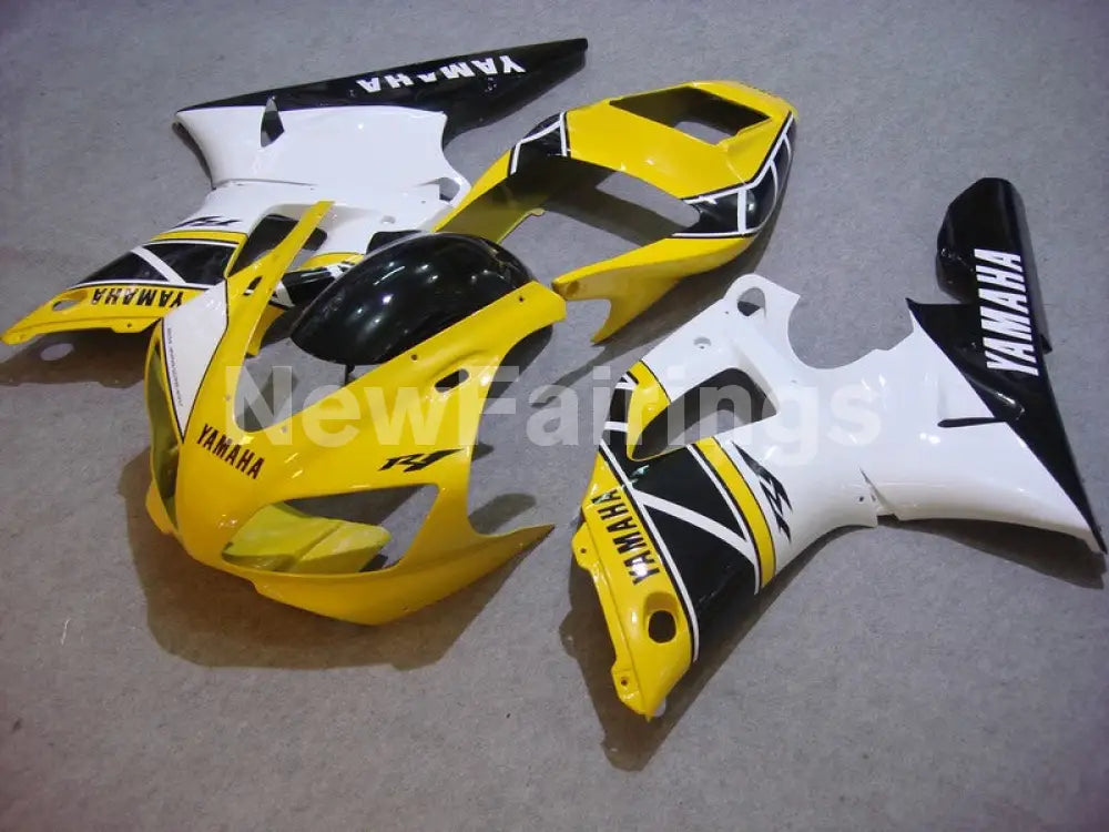 Yellow and White Black Factory Style - YZF-R1 98-99 Fairing