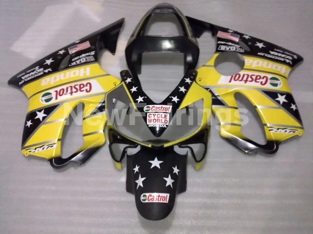 Yellow and Black Castrol - CBR600 F4i 01-03 Fairing Kit -