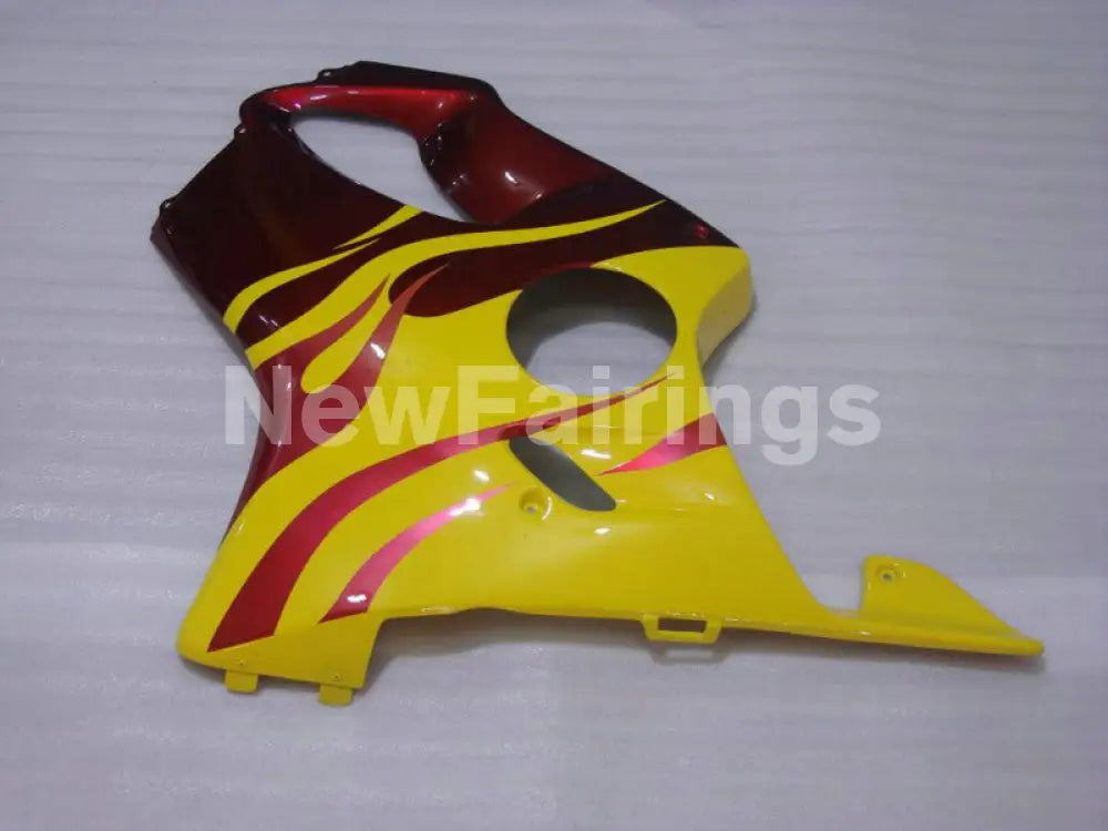 Yellow and Wine Red Flame - CBR600 F4i 01-03 Fairing Kit -